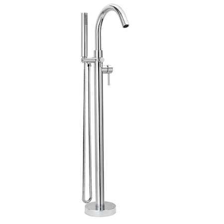 Keeney Mfg Single Handle Floor Mounted Freestanding Tub Filler, Chrome, Faucet Operation: Manual SOU-DC-45CP